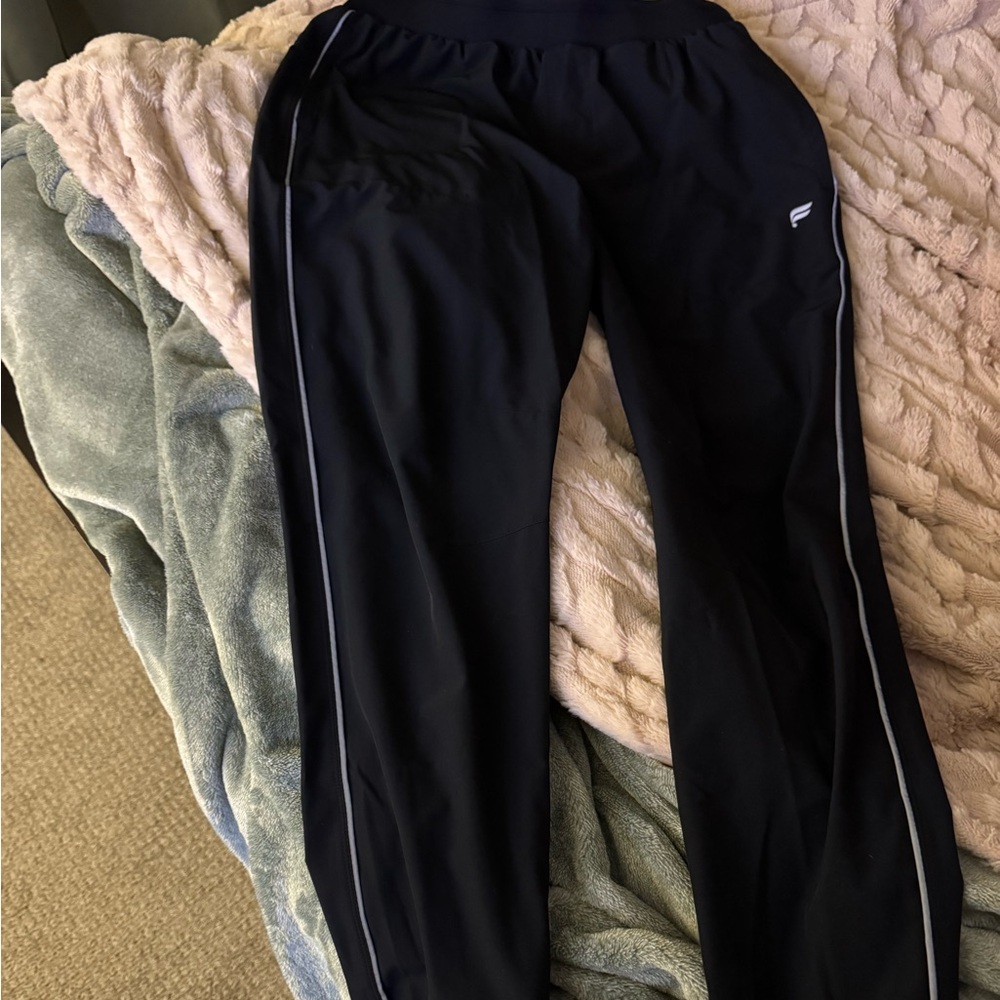 Fabletics Black Joggers with White Trim